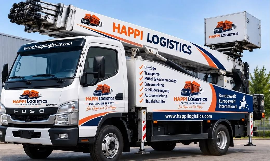 Happi Logistics furniture lift for moves to upper floors